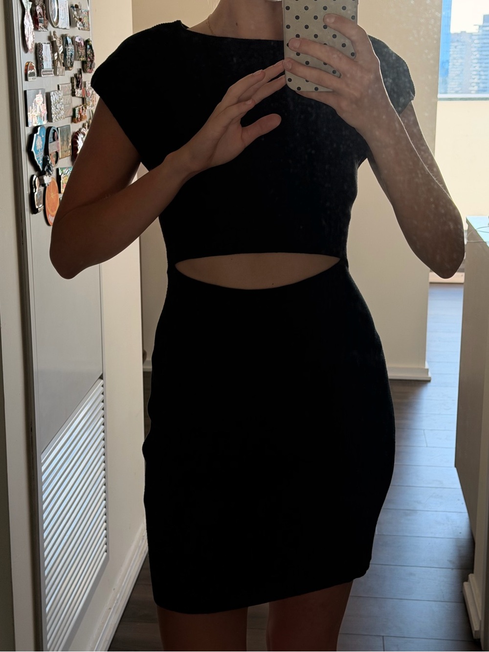 Wilfred Black Mini Dress with Cutout
